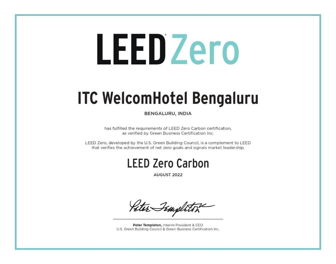 Welcomhotel By Itc Hotels, Richmond Road, Bengaluru Exteriér fotografie A LEED Zero certificate